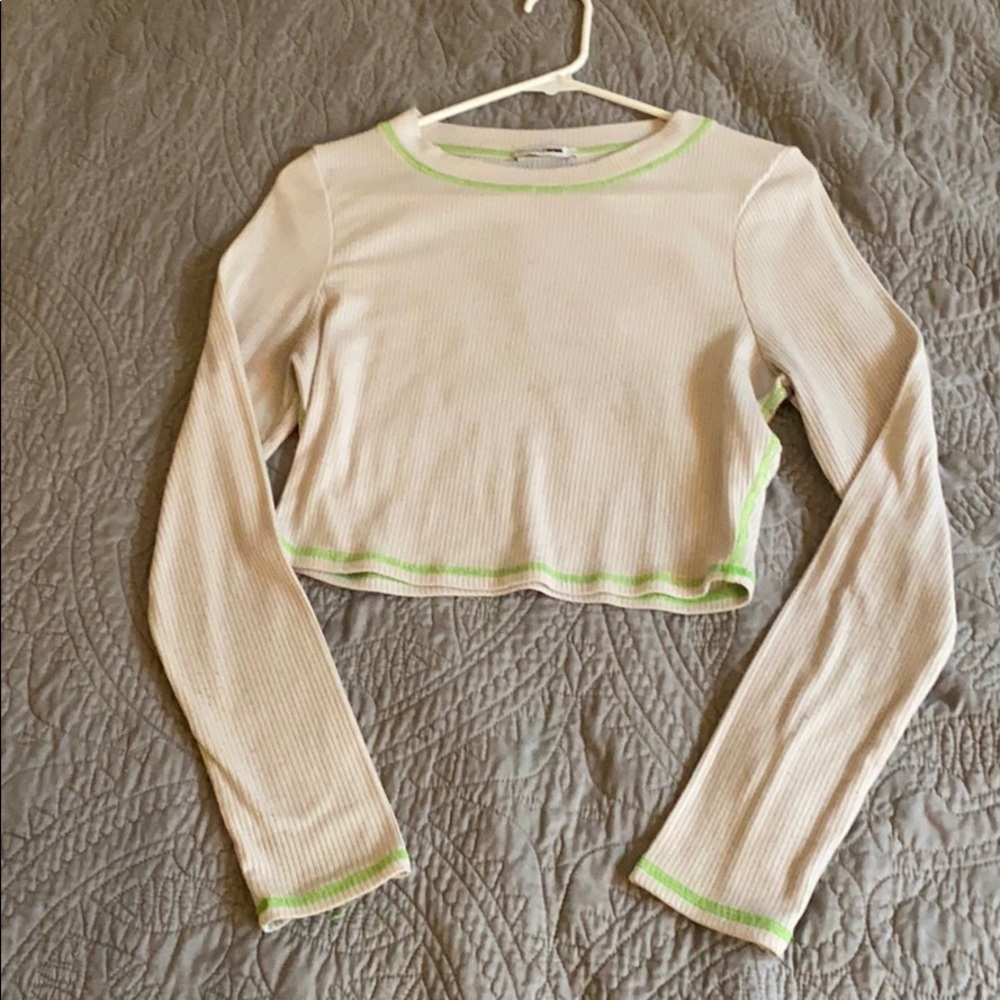 White Longsleeve Crop Top